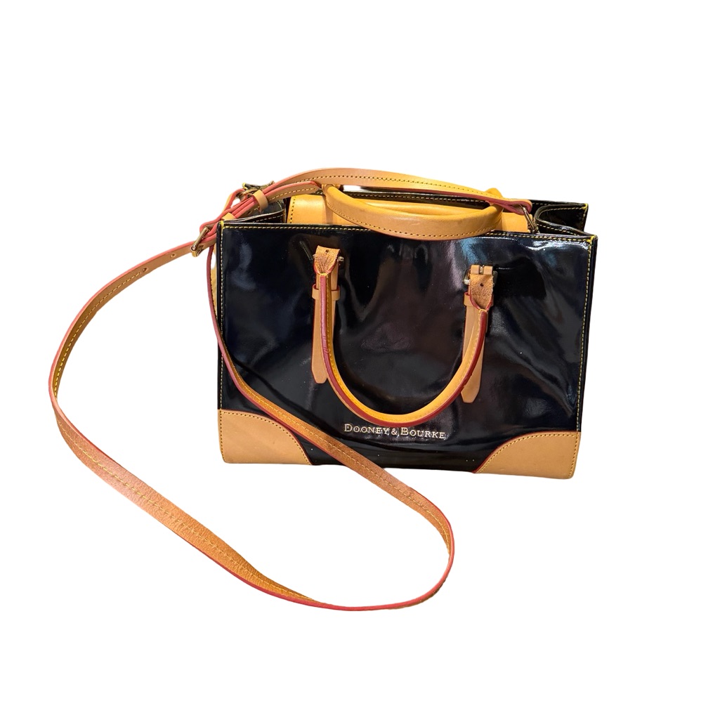 Dooney & Bourke Black Patent Leather Top Handle Satchel